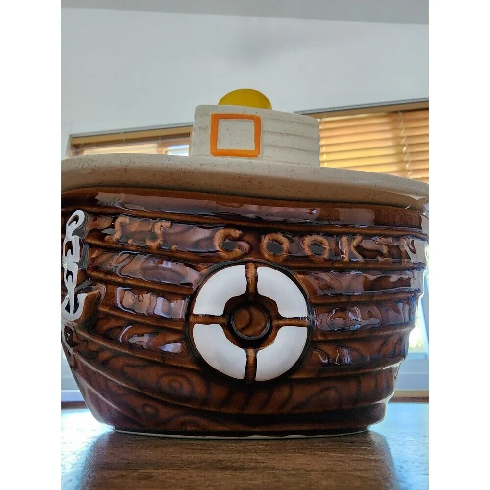 VINTAGE Ceramic Tugboat Cookie Jar | Nelson McCoy | 1980s